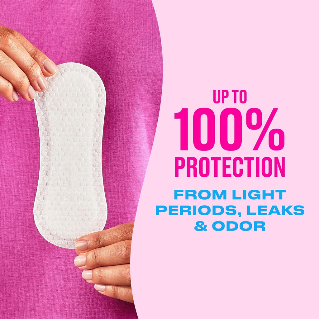 Carefree Panty Liners for Women, Regular, Wrapped, Unscented, 54 ct